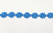 Кружево 10мм ромашки ярко-голубое (за 1см)