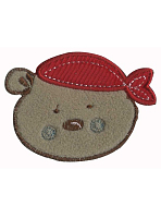 Термоаппликация мишка - пират, 4,7 х 2,7 см