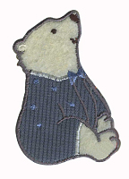 Термоаппликация белый мишка, 5,6 х 3,3 см