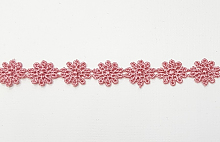 Кружево 10мм ромашки пыльная роза (за 1см)