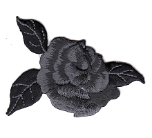 Аппликация Роза черная к13