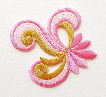 Термоаппликация узор розовый/золото, 8.5 х 8 см