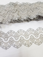 Кружево на сетке 9см, IEMESA серо-бежевое (цена за 1 см)