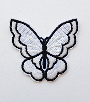 Термоаппликация бабочка белая, 73 х 67 мм
