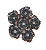 Декоративный элемент цветок с пайетками черный, 9 х 9 см