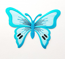 Термоаппликация бабочка бирюзовая, 13 х 95 мм