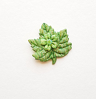 Декоративный элемент пришивной листок зеленый, 30 х 27 мм