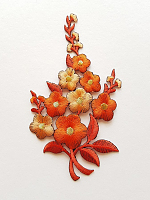 Термоаппликация букет цветов оранжевый, 7.5 х 12.5 см