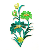 Термоаппликация букет цветов зеленый, 10.5 х 6 см