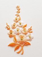 Термоаппликация букет цветов персиковый, 7.5 х 12.5 см