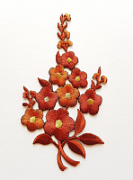 Термоаппликация букет цветов кирпичный, 7.5 х 12.5 см