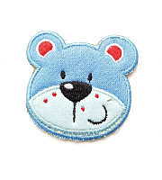 Термоаппликация мишка голубенький, 5,5 х 5,5 см