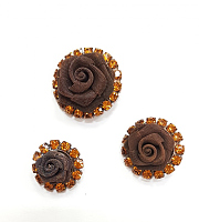 Пуговица ювелирная шоколадная. 18 мм