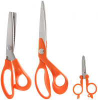 НАБОР: НОЖНИЦЫ ПОРТНОВСКИЕ 24,5 СМ, НОЖНИЦЫ ЗИЗ-ЗАГ 23 СМ И НОЖНИЦЫ СКЛАДНЫЕ 12,5 СМ Хит