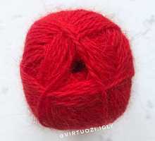 Пряжа Рэббит ангора (Rabbit Angora), цвет 20 красный мак
