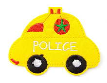 Термоаппликация машинка "POLICE" желтая, 7.8 х 6 см