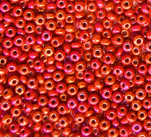 Бисер керамический радужный 94190 красный