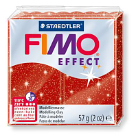 Полимерная глина FIMO «EFFECT» цвет красный с блестками