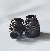 Наконечник-концевик металл ажурный 14 мм античная бронза (2шт-пара) - №3