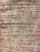 Хлопок-крэш бежево-розовый с сакурой, ш.1,3м - остатки 0.65+0.7