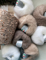 Набор «Капуччино» (7 мотков мохера + 50 гр пайеток)