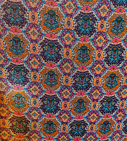 Штапель шахерезада (оранж-бирюза-бордо)