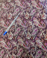 Штапель пейсли на бордовом (ост.0.96+0.65=1.6м)