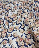 Хлопок стрейч цветы капучино (цена за 1см)