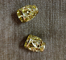 Наконечник-концевик ажурный 14 мм золото (2шт-пара) о4-№11(запас)