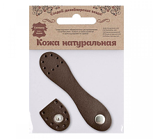 Застежка для сумки кожаная 2,5*10,1см, коричневая №1101, 100% кожа Ш29