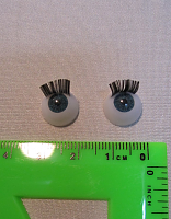 Глаза карие с ресничками круглые 12мм С1п