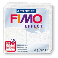 Полимерная глина FIMO «EFFECT» цвет белый с блестками