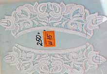 Воротник кружевной белый, 16.5 х 5.5 см (из 2 частей)