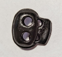 Зажим-фиксатор 17х20 мм, цвет черный на 2 шнура,пластик (пара 2шт) №20