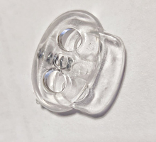 Зажим-фиксатор 24х20 мм, цвет прозрачный на 2 шнура,пластик (пара 2шт) №16