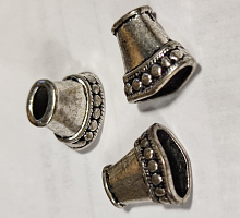 Наконечник-концевик "юбка" 15 мм античное серебро (1шт)- №9