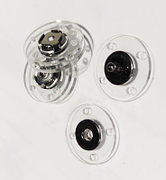 Кнопка пришивная металлическая  прозрачная с темным никелем, 21 мм Б122