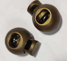 Зажим-фиксатор 22 мм, цвет бронзовый пластик (пара 2шт) №Б129