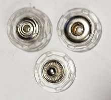 Кнопка пришивная металлическая  прозрачная, 15 мм Б126