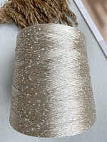 Пайетки 2мм на полиамиде (PAILLETTES, 100% Полиамид, 7.20м/1г) - 156 бежевый с белыми пайетками