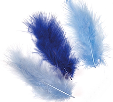Набор перьев марабу синий, 9 см