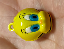 Подвеска-бубенчик "цыпленок", 18 х 23 мм. желтый - Б127