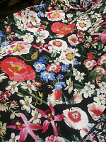 Креп вискоза цветы (цена за 1 см)