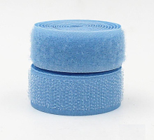 Лента контактная (липучка) голубая, 25 мм