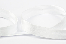 Косая бейка атлас, 1.5см белая