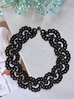 Воротник ручной работы (чёрный) ш15