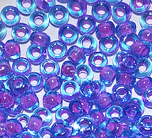 Бисер прозрачный с цветной линией 61016