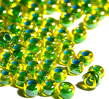 Бисер кристалл с цветной полосой и блеском 81336