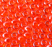 Бисер прозрачный блестящий 96050 красно-оранжевый