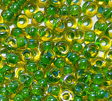 Бисер прозрачный с цветной линией 81014